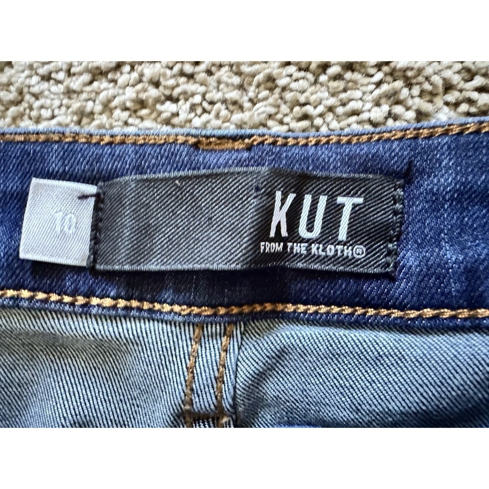 Kut From The Kloth Connie Ankle Skinny Jeans Women's Size 10 Raw Hem Dark Blue - Picture 2 of 13
